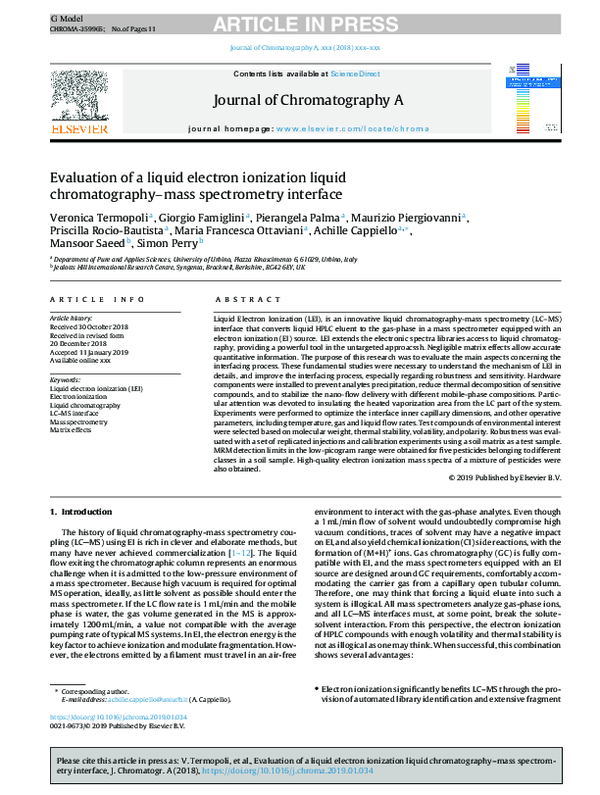 (PDF) Evaluation of a liquid electron ionization liquid chromatography ...