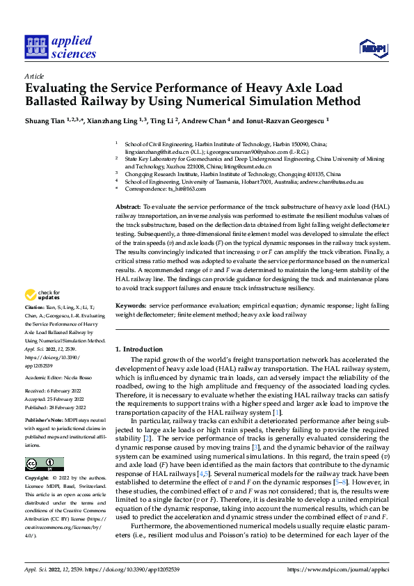 (PDF) Evaluating the Service Performance of Heavy Axle Load Ballasted ...