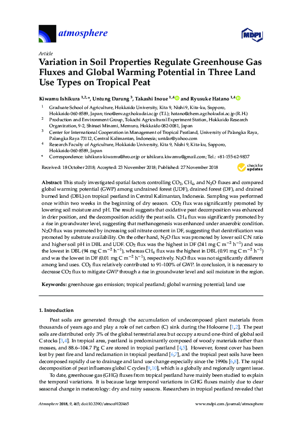 (PDF) Variation in Soil Properties Regulate Greenhouse Gas Fluxes and ...