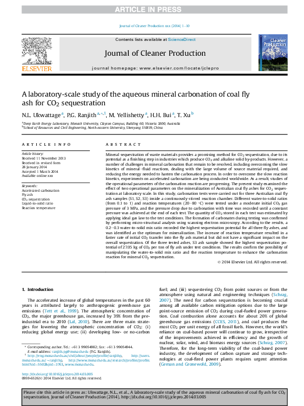 (PDF) A laboratory-scale study of the aqueous mineral carbonation of ...
