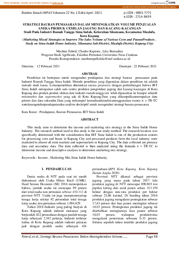 (PDF) Strategi Bauran Pemasaran Dalam Meningkatkan Volume Penjualan ...
