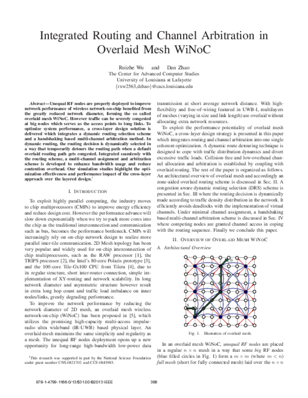 (PDF) Integrated routing and channel arbitration in overlaid mesh WiNoC