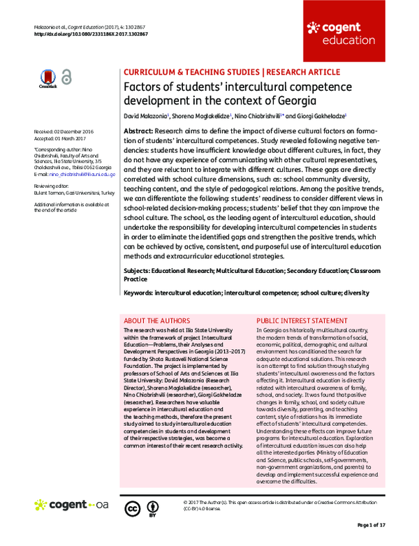 (PDF) Factors of students' intercultural competence development in the ...