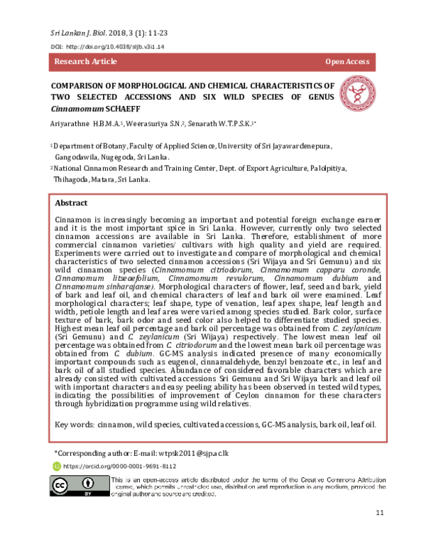 (PDF) Comparison of morphological and chemical characteristics of two ...