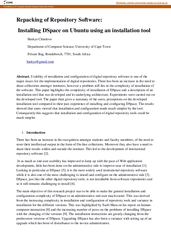 (PDF) Repacking of Repository Software: Installing DSpace on Ubuntu ...