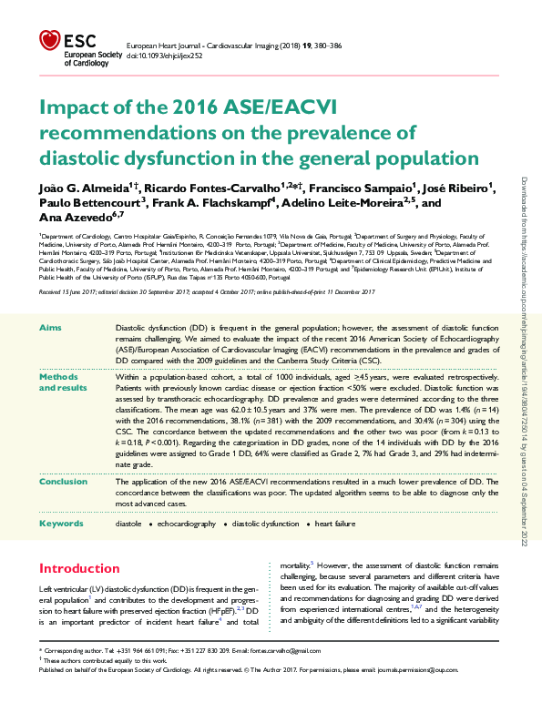 (PDF) Impact of the 2016 ASE/EACVI recommendations on the prevalence of ...