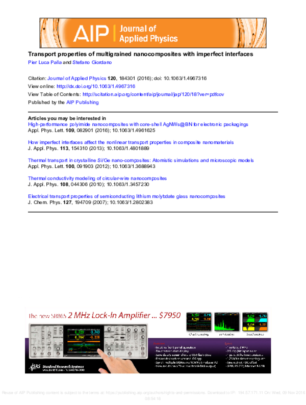 (PDF) Transport properties of multigrained nanocomposites with ...