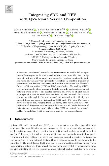 (PDF) Integrating SDN and NFV with QoS-Aware Service Composition