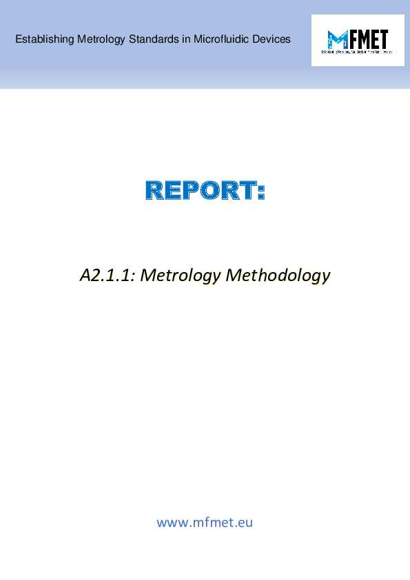 (PDF) MFMET A2.1.1: Metrology Methodology