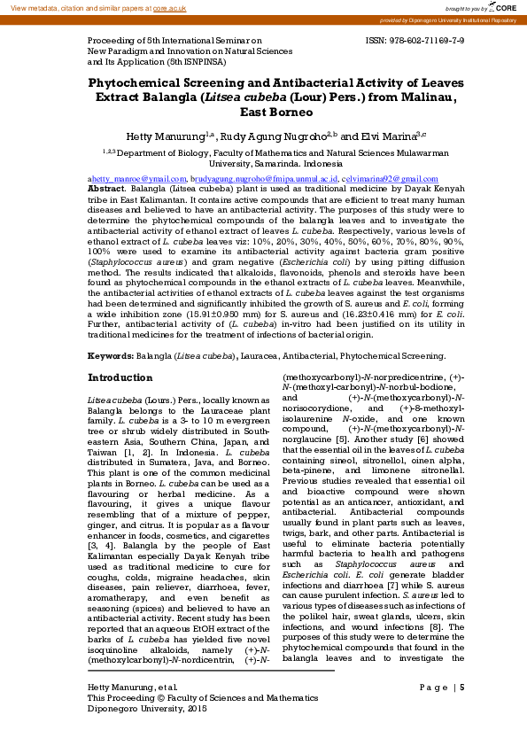 (PDF) Phytochemical Screening and Antibacterial Activity of Leaves ...