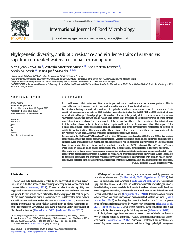 (PDF) Phylogenetic diversity, antibiotic resistance and virulence ...
