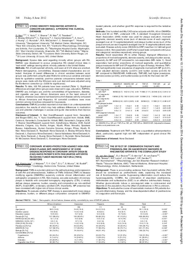 (PDF) FRI0112 Ethnic minority rheumatoid arthritis consortium (EMRAC ...