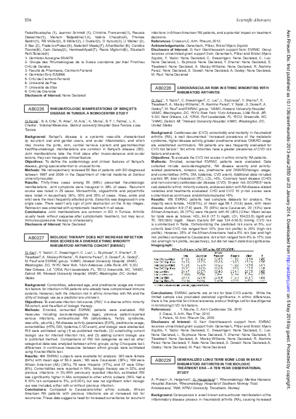 (PDF) AB0227 Biologic therapy does not increase infection risk scores ...