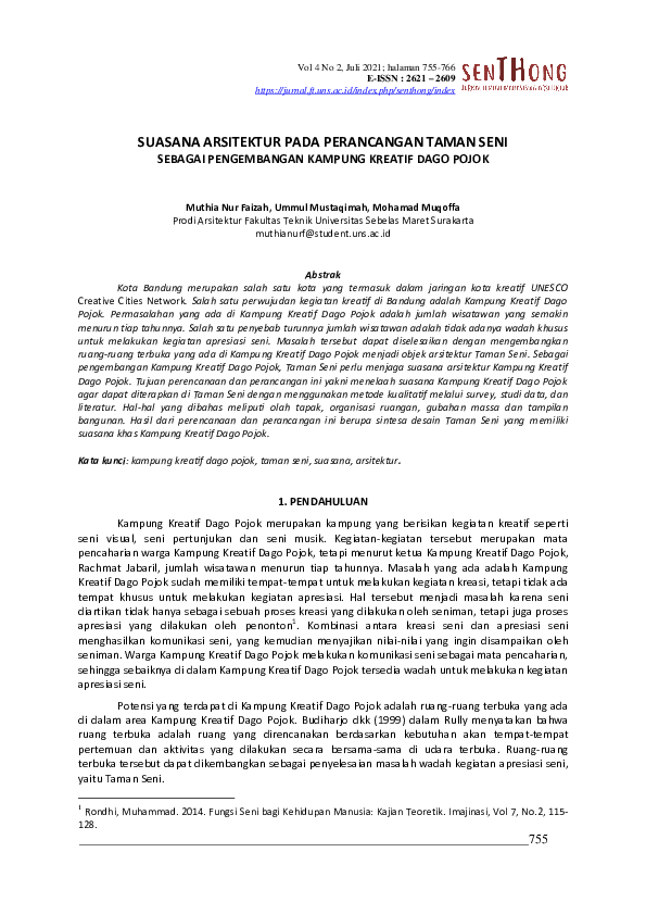 (PDF) Suasana Arsitektur Pada Perancangan Taman Seni Sebagai ...