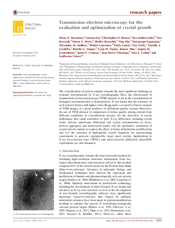 (PDF) Transmission electron microscopy for the evaluation and ...