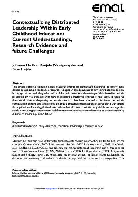 DISTRIBUTED LEADERSHIP STYLE IN EARLY CHILDHOOD EDUCATION visual data 2