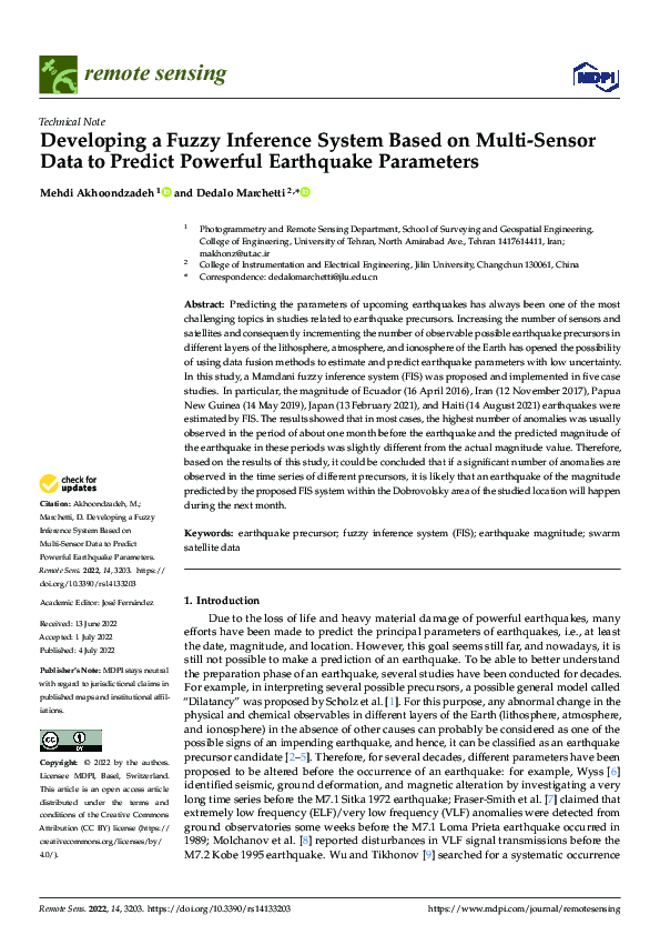 (PDF) Developing a Fuzzy Inference System Based on Multi-Sensor Data to ...