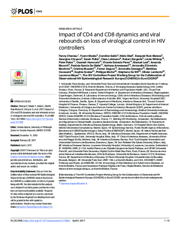 (PDF) Impact of CD4 and CD8 dynamics and viral rebounds on loss of ...