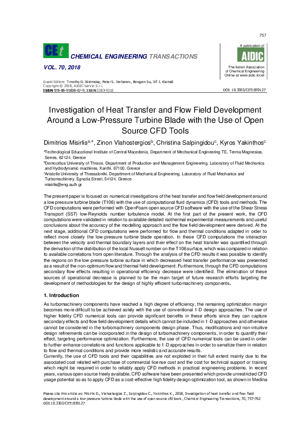 (PDF) Investigation of Heat Transfer and Flow Field Development Around ...