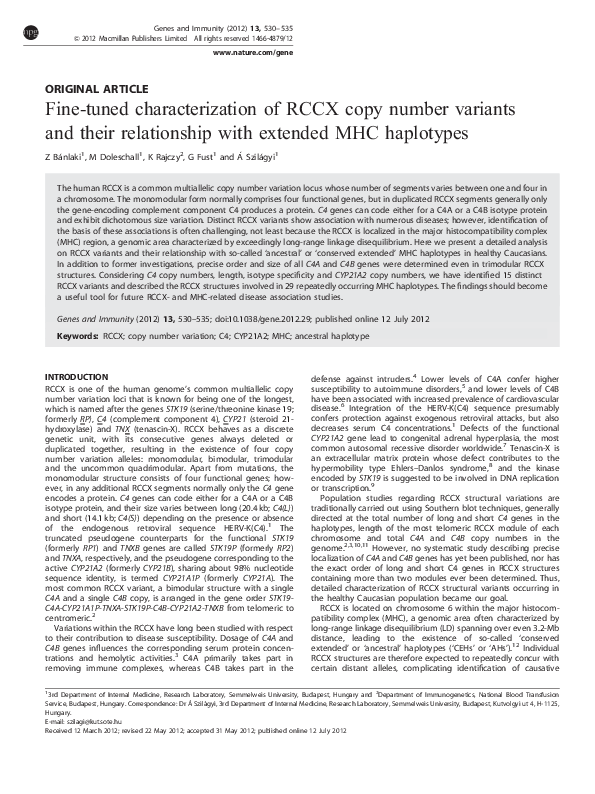 (PDF) Fine-tuned characterization of RCCX copy number variants and ...