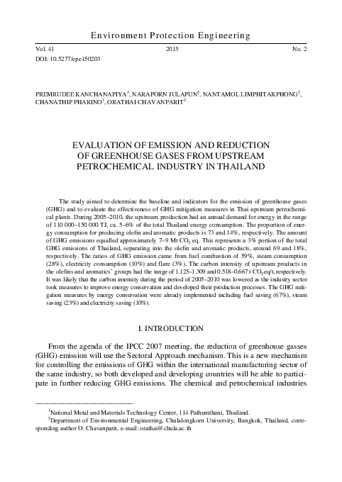 (PDF) Evaluation of emission and reduction of greenhouse gases from ...