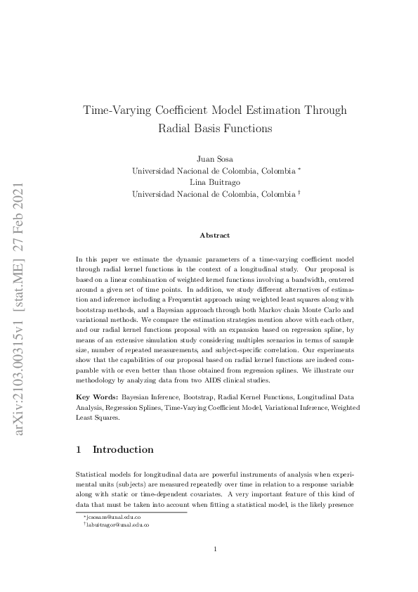 (PDF) Time-varying coefficient model estimation through radial basis ...