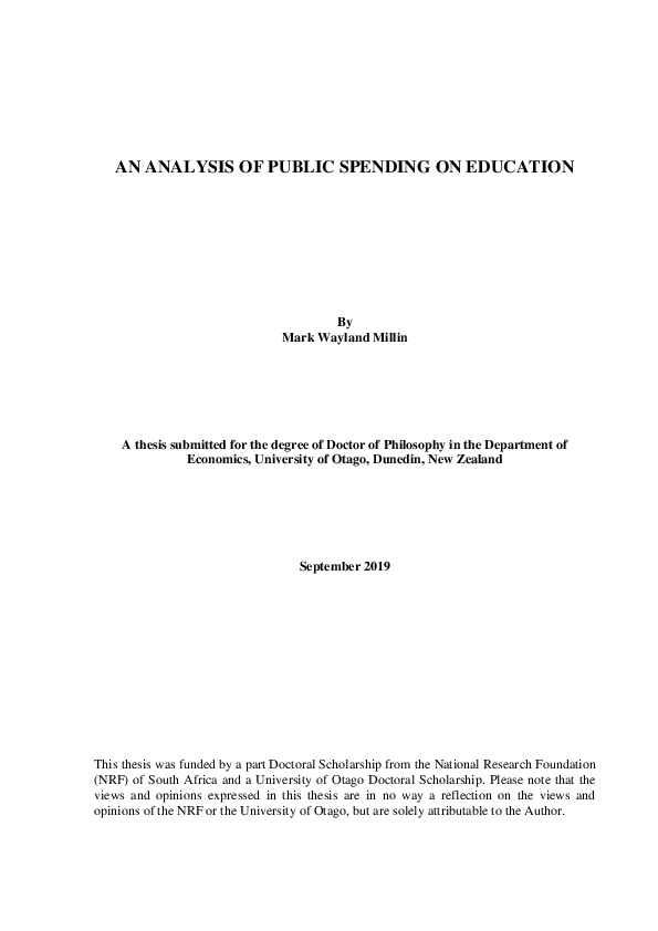 (PDF) An Analysis of Public Spending on Education
