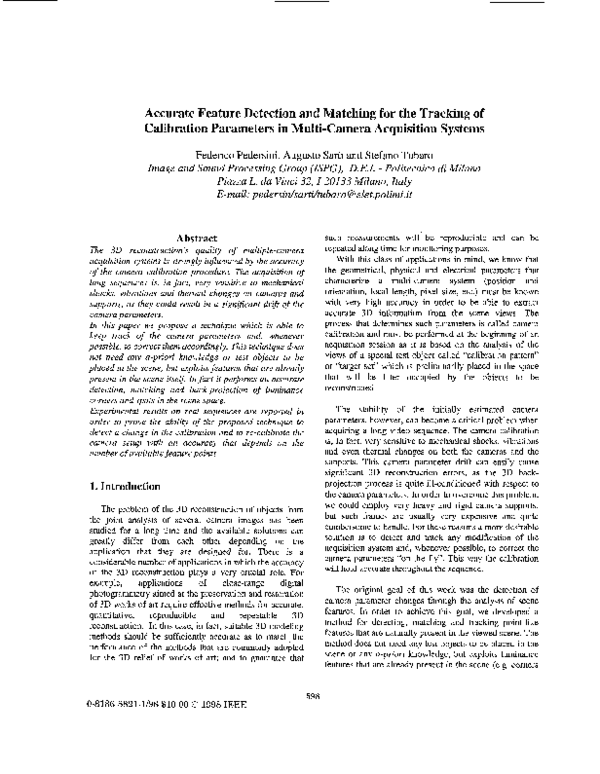 (PDF) Accurate feature detection and matching for the tracking of ...