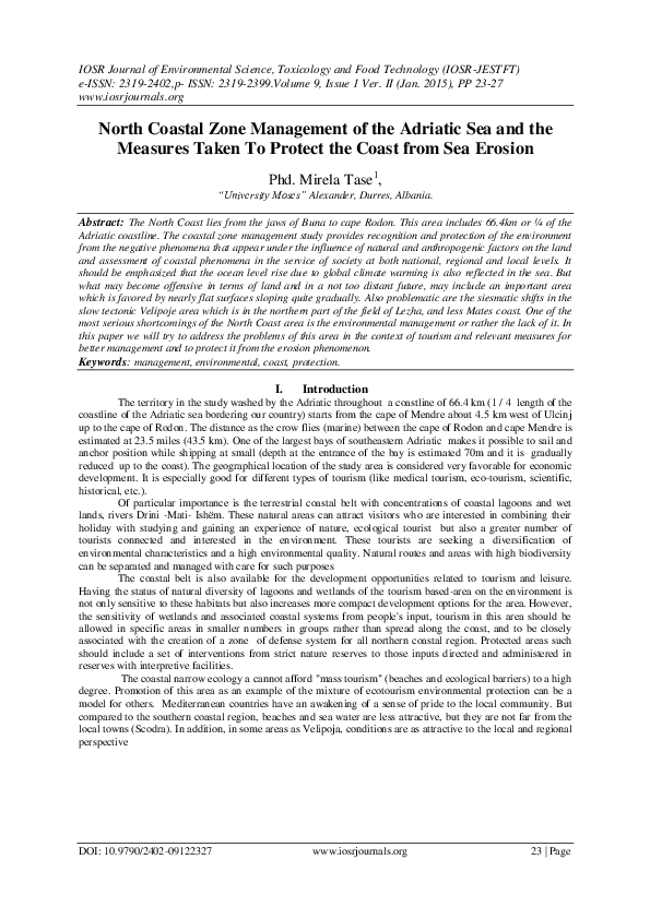 (PDF) North Coastal Zone Management of the Adriatic Sea and the ...