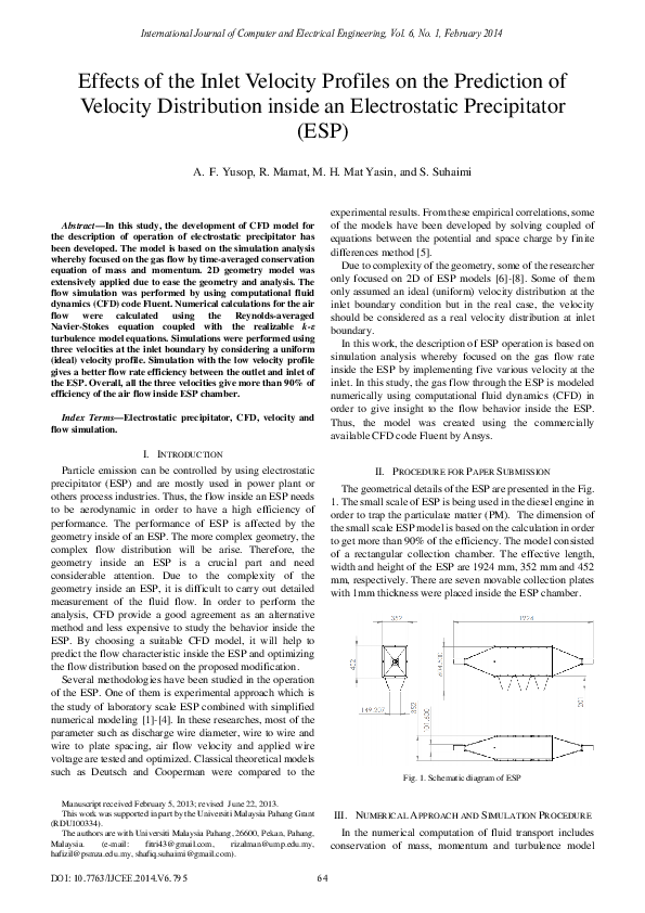 (PDF) Effects of the Inlet Velocity Profiles on the Prediction of ...