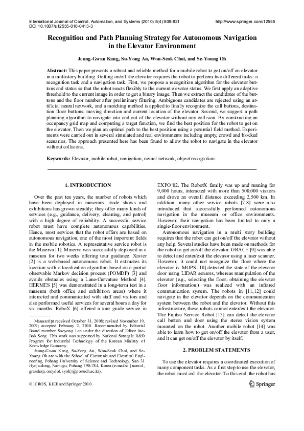 (PDF) Recognition and path planning strategy for autonomous navigation ...