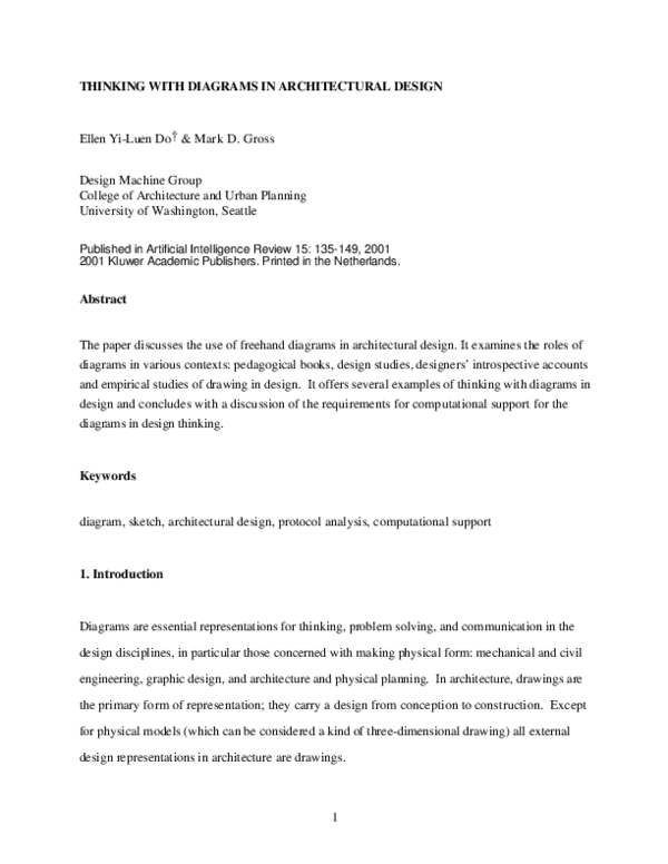 PDF) Thinking with Diagrams in Architectural Design