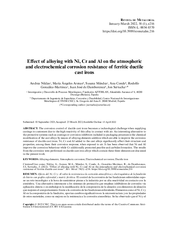 (PDF) Effect of alloying with Ni, Cr and Al on the atmospheric and ...