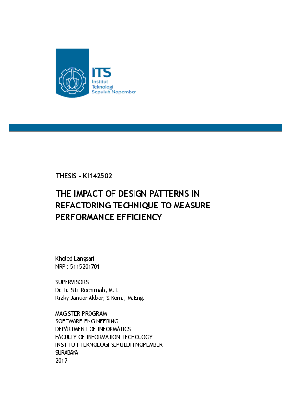 (PDF) The Impact of Design Patterns in Refactoring Technique to Measure ...