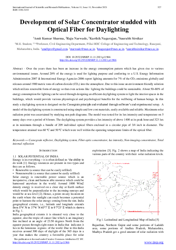 (PDF) Development of Solar Concentrator studded with Optical Fiber for ...