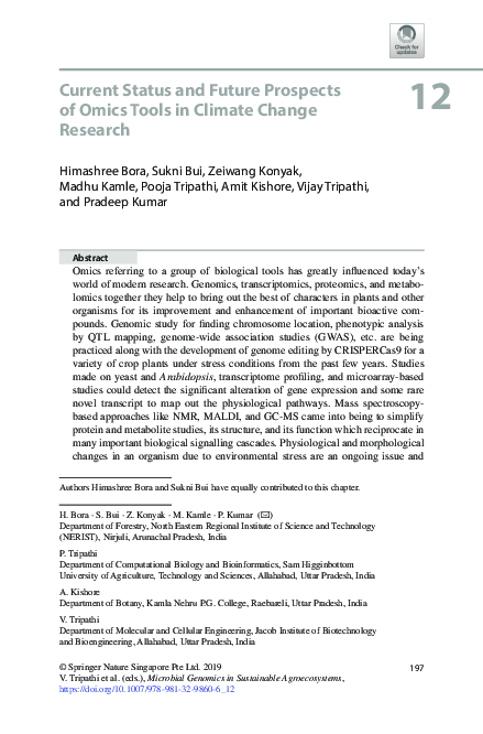 (PDF) Current Status and Future Prospects of Omics Tools in Climate ...