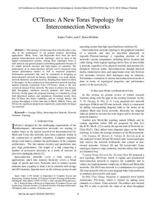 (PDF) CCTorus : A New Torus Topology for Interconnection Networks
