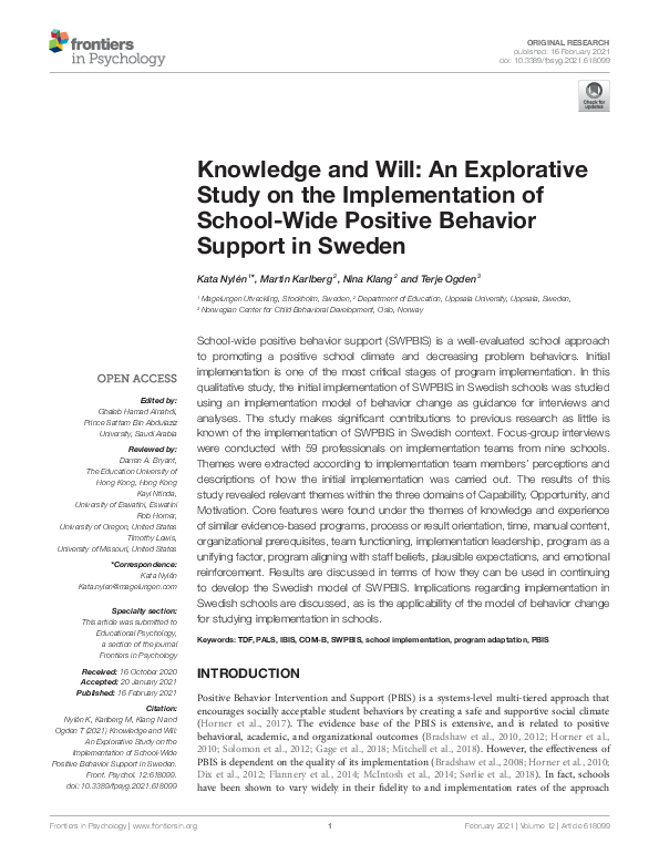 (PDF) Knowledge and Will: An Explorative Study on the Implementation of ...