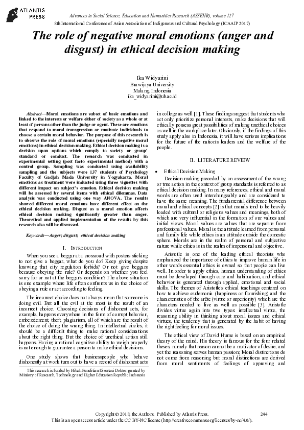 (PDF) The role of negative moral emotions (anger and disgust) in ...