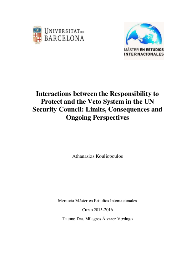(PDF) Interactions between the Responsibility to Protect and the Veto ...