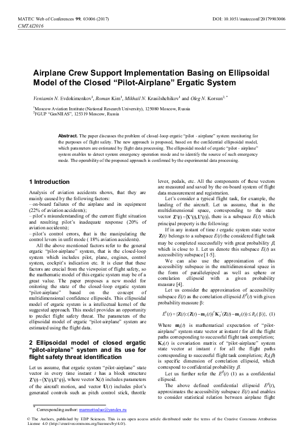 (PDF) Airplane Crew Support Implementation Basing on Ellipsoidal Model ...
