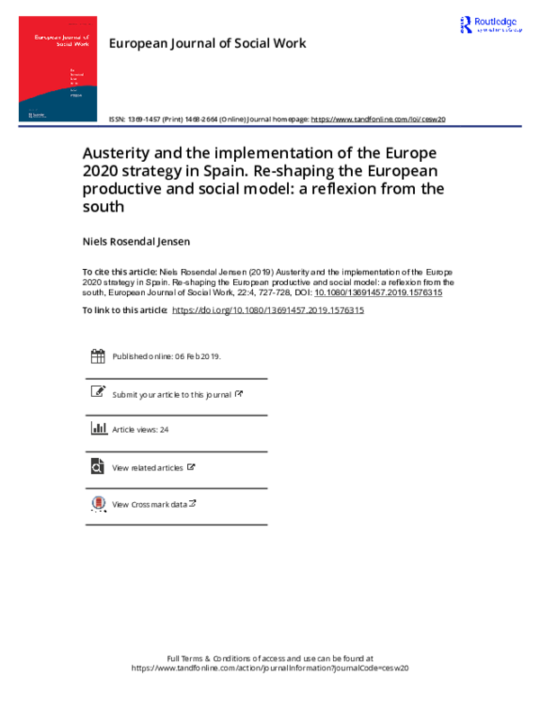 (PDF) Austerity and the Implementation of the Europe 2020 Strategy in Spain