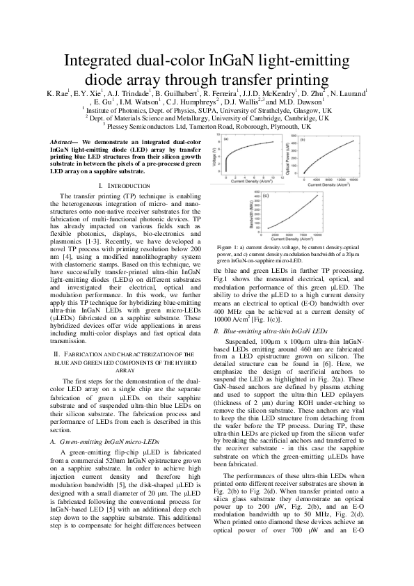 (PDF) Integrated dual-color InGaN light-emitting diode array through ...