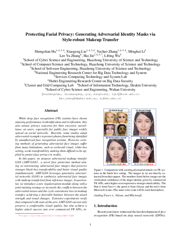 (PDF) Protecting Facial Privacy: Generating Adversarial Identity Masks ...
