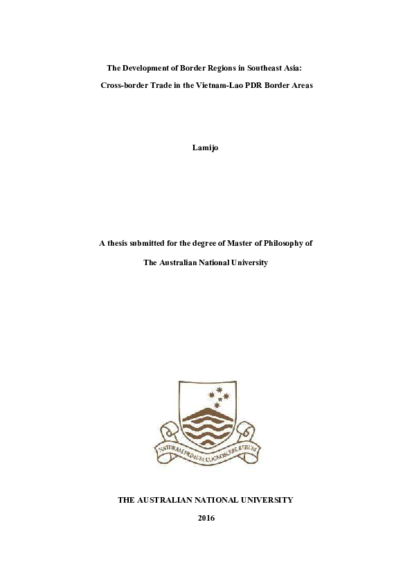 (PDF) The Development of Border Regions in Southeast Asia: Cross-border ...