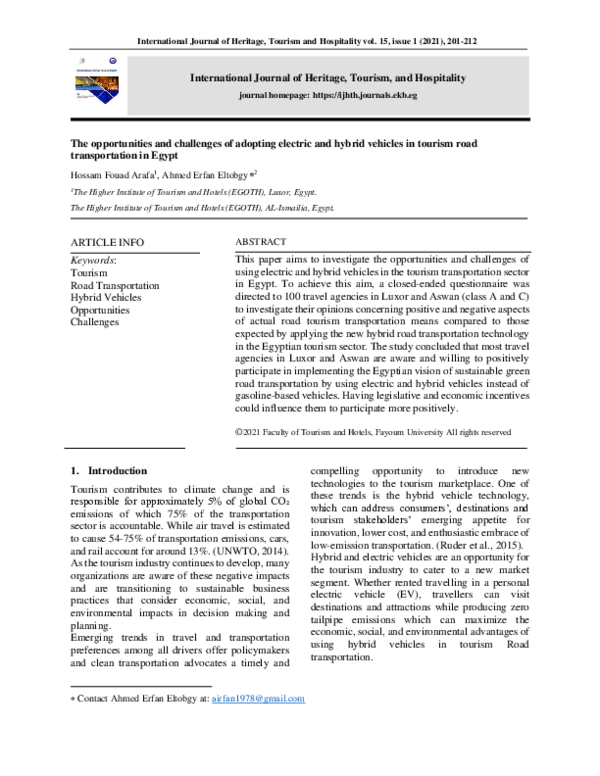 (PDF) The opportunities and challenges of adopting electric and hybrid