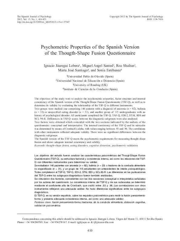 (PDF) Psychometric Properties of a Spanish Version of the McGill Pain ...