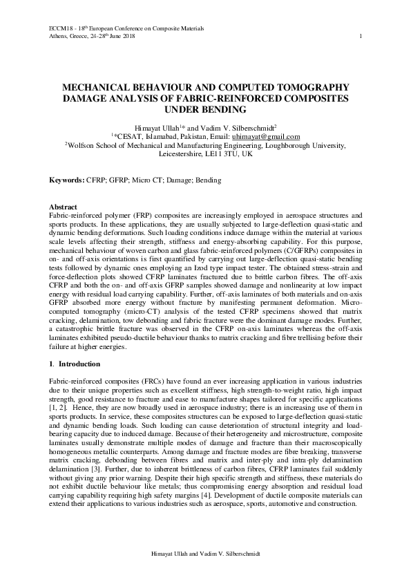 (PDF) Mechanical Behaviour and Computed Tomography Damage Analysis of ...