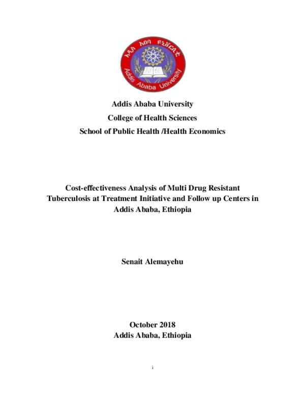 (PDF) Cost-effectiveness Analysis of Multi Drug Resistant Tuberculosis ...