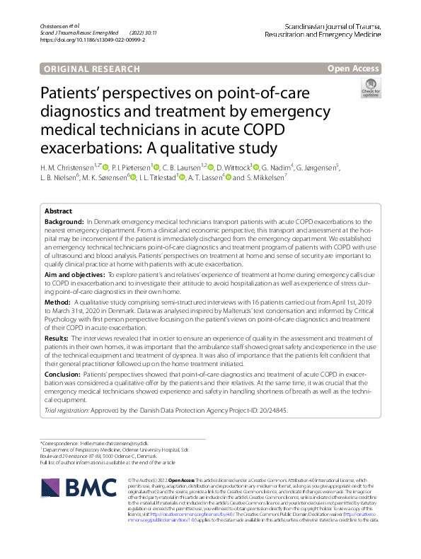(PDF) Patients’ perspectives on point-of-care diagnostics and treatment ...